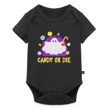 Halloween Party CANDY OR DIE Funny Halloween - Baby Premium short-sleeve bodysuit - black - Front