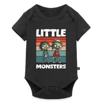 Halloween Kostüm Kinder LITTLE MONSTERS Lustiges - Baby Premium Kurzarmbody - Schwarz - Vorne