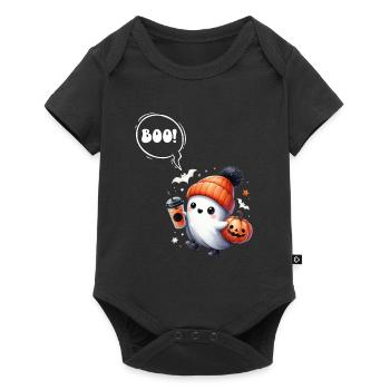 Halloween Costume Kids BOOO Funny Girl - Baby Premium short-sleeve bodysuit - black - Front