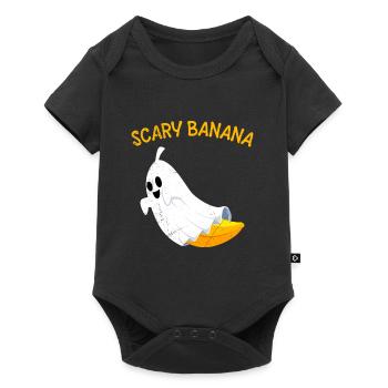 Halloween Kostüm Kinder SCARY BANANA Lustiges - Baby Premium Kurzarmbody - Schwarz - Vorne