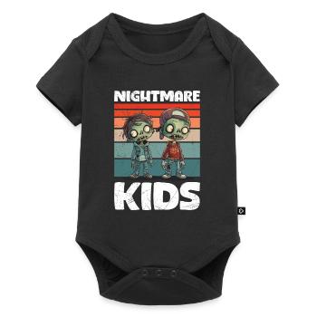 Halloween Party NIGHTMARE KIDS Gruseliges Zombie - Baby Premium Kurzarmbody - Schwarz - Vorne