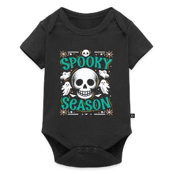 Halloween Kostüm Kinder SPOOKY SEASON Lustiges - Baby Premium Kurzarmbody - Schwarz - Vorne