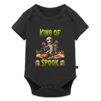 Halloween KING OF SPOOK Lustiges Kinder - Baby Premium Kurzarmbody - Schwarz - Vorne