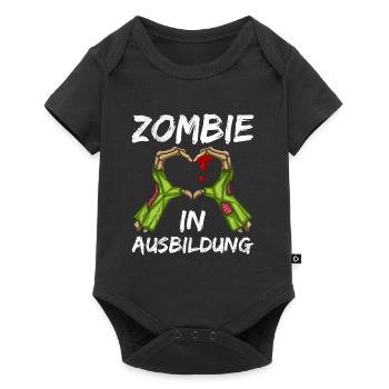 Halloween Kostüm Kinder ZOMBIE IN AUSBILDUNG - Baby Premium Kurzarmbody - Schwarz - Vorne