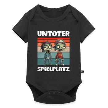 Halloween Kostüm Kinder UNTOTER SPIELPLATZ - Baby Premium Kurzarmbody - Schwarz - Vorne