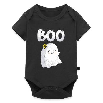 Halloween Kostüm Kinder HUI Lustiges Gespenster - Baby Premium Kurzarmbody - Schwarz - Vorne