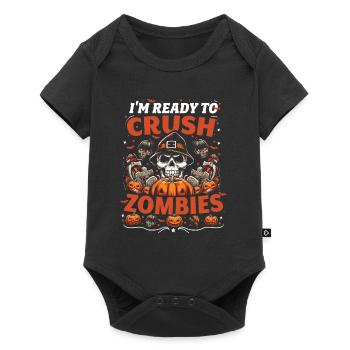 Déguisements d’Halloween JE SUIS PRÊT À ÉCRASER LES ZOMBIES - Body à manches courtes Premium Bébé - noir - Devant