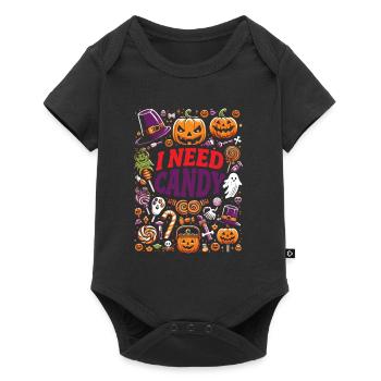 Costume d’Halloween Enfants J’AI BESOIN DE BONBONS DRÔLE - Body à manches courtes Premium Bébé - noir - Devant