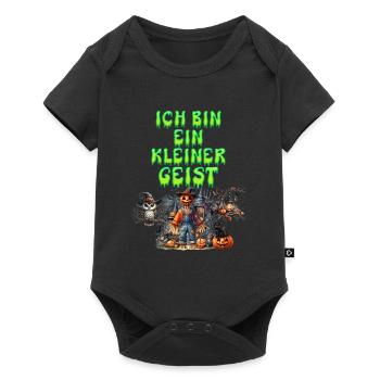 Halloween Kostüm ICH BIN EIN KLEINER GEIST Lustig - Baby Premium Kurzarmbody - Schwarz - Vorne