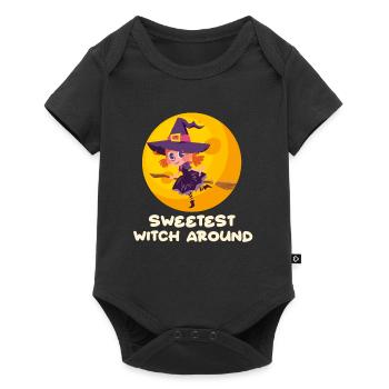 Halloween Costume Girl SWEETEST WITCH AROUND - Baby Premium short-sleeve bodysuit - black - Front