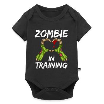 Halloween Kostüm Kinder ZOMBIE IN AUSBILDUNG - Baby Premium Kurzarmbody - Schwarz - Vorne