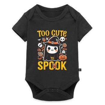 Halloween Kostüm Kinder TOO CUTE TO SPOOK Süßes - Baby Premium Kurzarmbody - Schwarz - Vorne