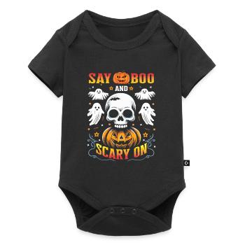 Fête d’Halloween Enfants SAY BOO SCARY ON Funny - Body à manches courtes Premium Bébé - noir - Devant