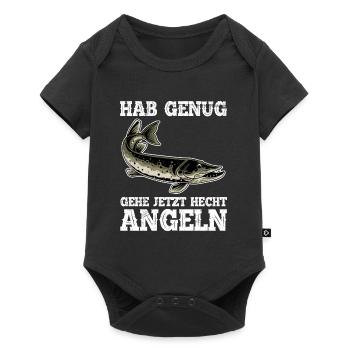 Angler HAB GENUG GEHE JETZT HECHT ANGELN Lustiges - Baby Premium Kurzarmbody - Schwarz - Vorne