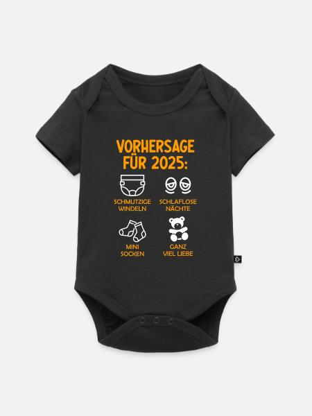 Werdende Eltern Vorhersage für 2025 Werdender Papa - Baby Premium Kurzarmbody - Schwarz