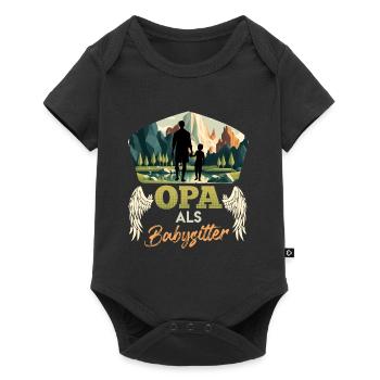 OPA ALS BABYSITTER Lustiges Großvater Opi - Baby Premium Kurzarmbody - Schwarz - Vorne