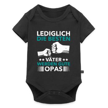 Opi LEDIGLICH DIE BESTEN VÄTER WERDEN GUTE - Baby Premium Kurzarmbody - Schwarz - Vorne