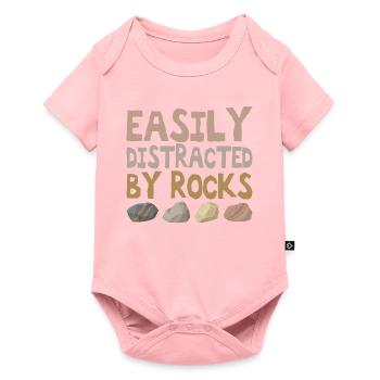 Leicht von Gesteinen ablenken Geologie Paläontologe - Baby Premium Kurzarmbody - Rosa - Vorne
