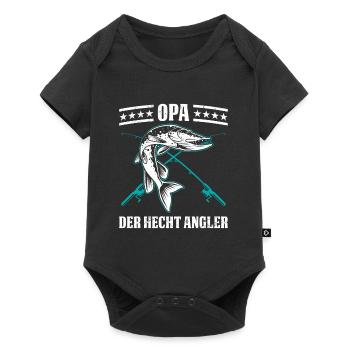 OPA DER HECHT ANGLER Lustiges Großvater Hecht - Baby Premium Kurzarmbody - Schwarz - Vorne
