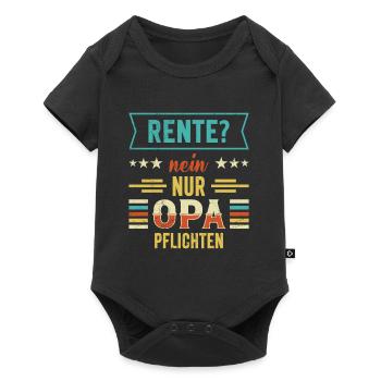 RENTE? NEIN NUR OPA PFLICHTEN Lustiges Opi - Baby Premium Kurzarmbody - Schwarz - Vorne