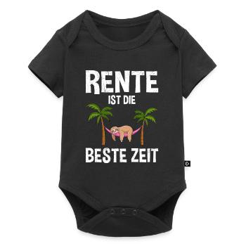 RENTE IST DIE BESTE ZEIT Lustiges Rentner - Baby Premium Kurzarmbody - Schwarz - Vorne
