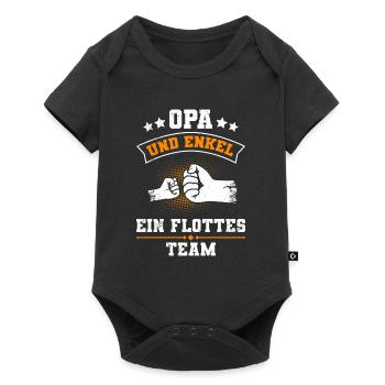 OPA UND ENKEL EIN FLOTTES TEAM Lustiges - Baby Premium Kurzarmbody - Schwarz - Vorne