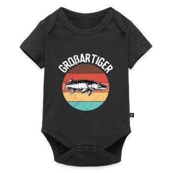 Hecht Angeln GROßARTIGER HECHT Lustiges Angler - Baby Premium Kurzarmbody - Schwarz - Vorne