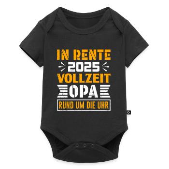 Rentner IN RENTE 2025 VOLLZEIT OPA RUND UM DIE UHR - Baby Premium Kurzarmbody - Schwarz - Vorne