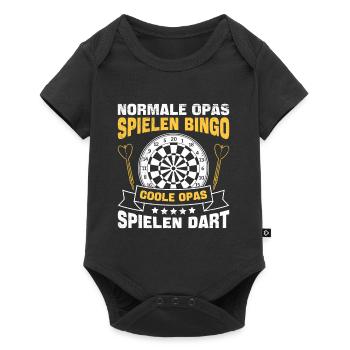 Opi NORMALE OPAS SPIELEN BINGO COOLE SPIELEN - Baby Premium Kurzarmbody - Schwarz - Vorne