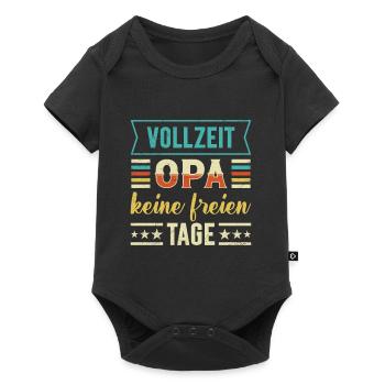 VOLLZEIT OPA KEINE FREIEN TAGE Lustiges Opi - Baby Premium Kurzarmbody - Schwarz - Vorne