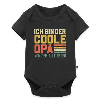 Großvater BIN DER COOLE OPA VON DEM ALLE REDEN - Baby Premium Kurzarmbody - Schwarz - Vorne
