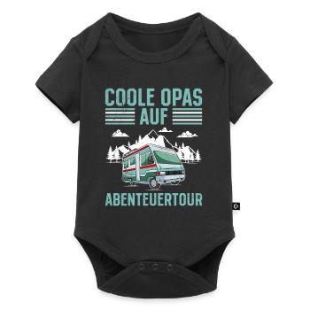 Opi COOLE OPAS AUF ABENTEUERTOUR Lustiges - Baby Premium Kurzarmbody - Schwarz - Vorne