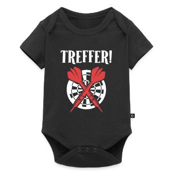 Dart Spieler TREFFER! Lustiges Dart Spielen - Baby Premium Kurzarmbody - Schwarz - Vorne
