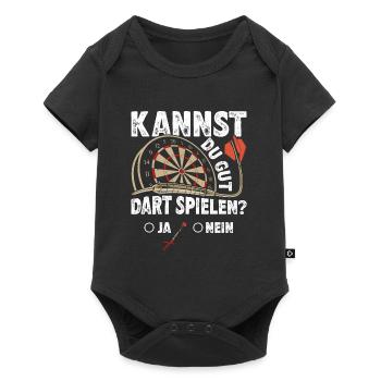 Dart Spieler KANNST DU GUT DART SPIELEN? Lustiges - Baby Premium Kurzarmbody - Schwarz - Vorne