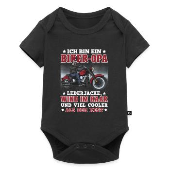 Opi BIN EIN BIKER OPA Lustiges Motorrad Fahrer - Baby Premium Kurzarmbody - Schwarz - Vorne