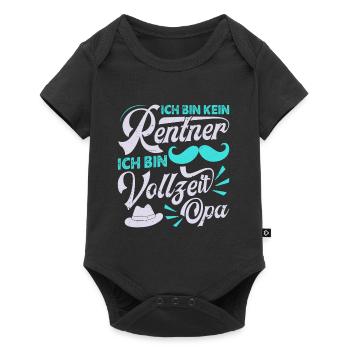 Großvater BIN KEIN RENTNER BIN VOLLZEIT OPA Lustig - Baby Premium Kurzarmbody - Schwarz - Vorne