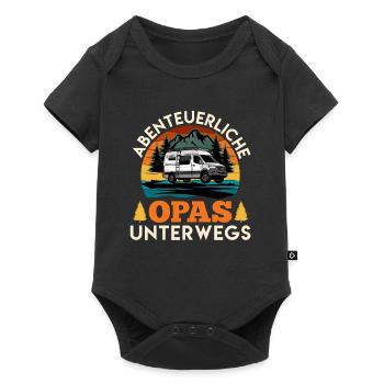 Camping ABENTEUERLICHE OPAS UNTERWEGS Lustiges - Baby Premium Kurzarmbody - Schwarz - Vorne