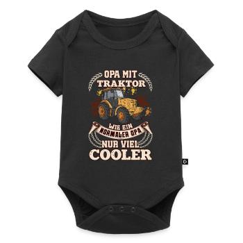 OPA MIT TRAKTOR WIE EIN NORMALER OPA NUR COOLER - Baby Premium Kurzarmbody - Schwarz - Vorne