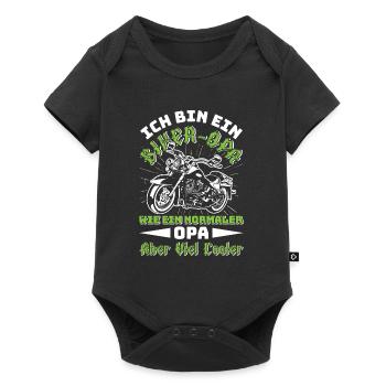 Opi BIN EIN BIKER OPA Lustiges Motorrad Fahrer - Baby Premium Kurzarmbody - Schwarz - Vorne