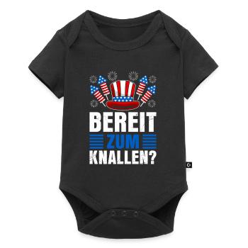 Feuerwerk BEREIT ZUM KNALLEN? Lustiges Böllern - Baby Premium Kurzarmbody - Schwarz - Vorne