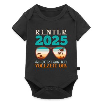 RENTNER 2025 AB JETZT BIN ICH VOLLZEIT OPA Lustig - Baby Premium Kurzarmbody - Schwarz - Vorne