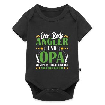 Opi BESTER ANGLER UND OPA SEIN IST NICHT EINFACH - Baby Premium Kurzarmbody - Schwarz - Vorne