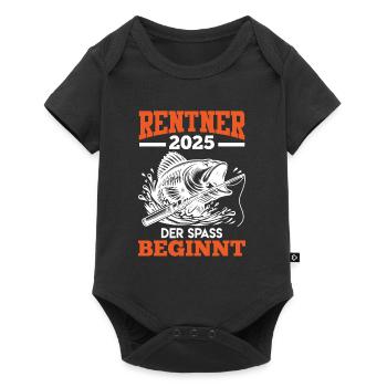 Ruhestand RENTNER 2025 DER SPASS BEGINNT - Baby Premium Kurzarmbody - Schwarz - Vorne