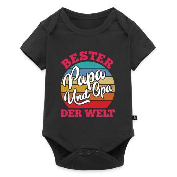Großvater BESTER PAPA UND OPA DER WELT Opi - Baby Premium Kurzarmbody - Schwarz - Vorne