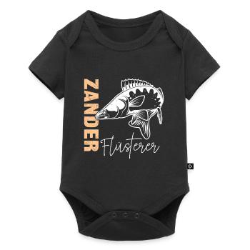 Angler ZANDER FLÜSTERER Angeln Hobby Angler - Baby Premium Kurzarmbody - Schwarz - Vorne