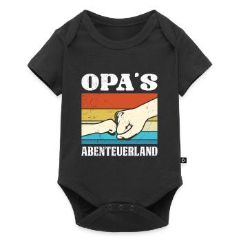 Großvater OPA'S ABENTEUERLAND Lustiges Opi - Baby Premium Kurzarmbody - Schwarz - Vorne
