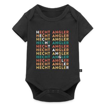 HECHT ANGLER Geburtstag Angeln Hobby Fischen - Baby Premium Kurzarmbody - Schwarz - Vorne