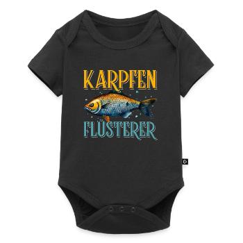 KARPFEN FLÜSTERER Lustiges Angler Geburtstags - Baby Premium Kurzarmbody - Schwarz - Vorne
