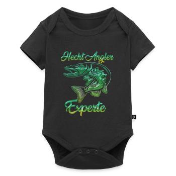 HECHT ANGLER EXPERTE Angeln Geburtstags Angler - Baby Premium Kurzarmbody - Schwarz - Vorne