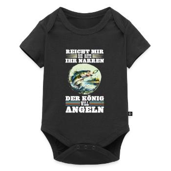 Zander Angler REICHT MIR DIE RUTE IHR NARREN - Baby Premium Kurzarmbody - Schwarz - Vorne